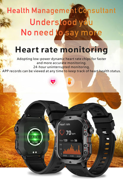 LIGE Outdoor Smart Watch Men – 2.01" Screen, Waterproof, Bluetooth Call & AI Voice for Android & iOS