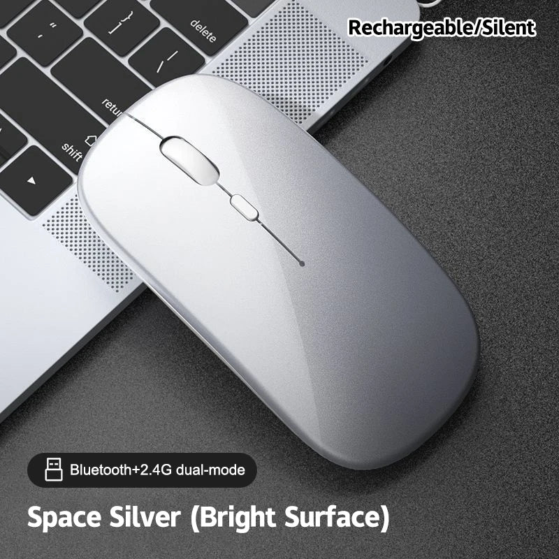 Portable Wireless Mouse Bluetooth 2.4GHz Dual Mode | Silent Ergonomic Mouse for Laptop, PC & MacBook