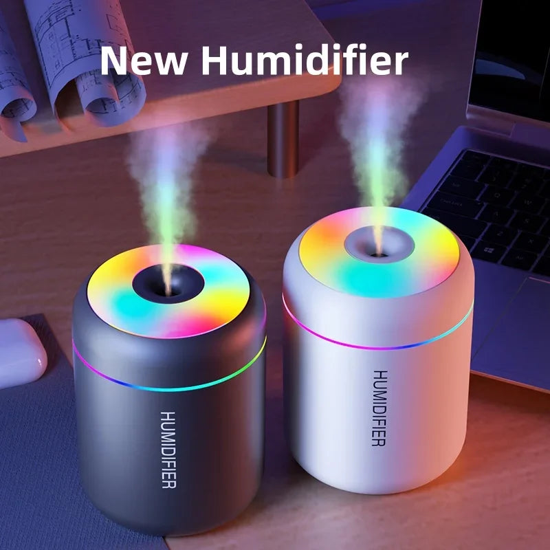 Mini USB Air Humidifier & Aroma Diffuser – Essential Oil Mist Maker with LED Light for Car & Home