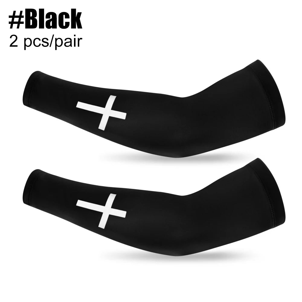 1 Pair Cross UV Cooling Arm Sleeves – Compression Sports Sleeves for Men & Women