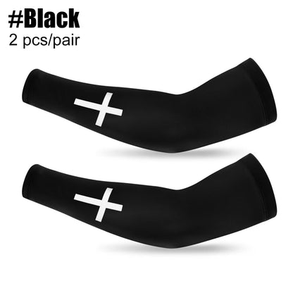 1 Pair Cross UV Cooling Arm Sleeves – Compression Sports Sleeves for Men & Women