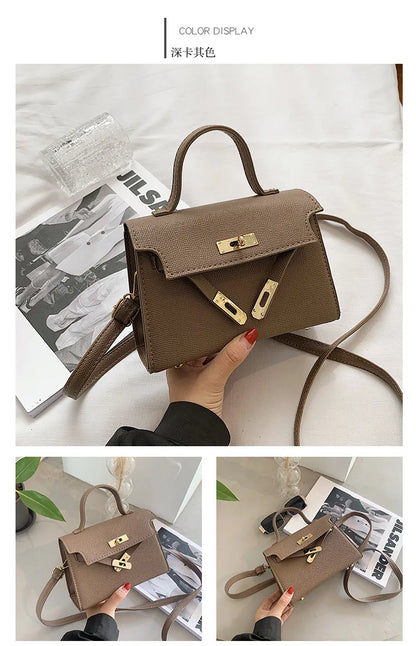 Style Women’s Shoulder Bag with Lock Closure – Trendy Embossed Crossbody Bag for Women