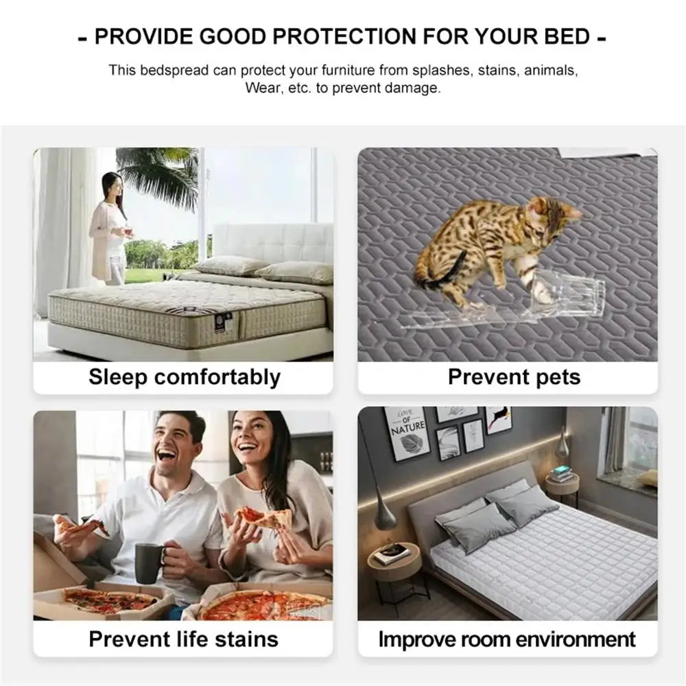 Waterproof Thicken Mattress Pad Protector | Skin-Friendly Durable Fitted Sheet Bed Cover | Latex Mat Cover 150x200 / 160x200 / 180x200