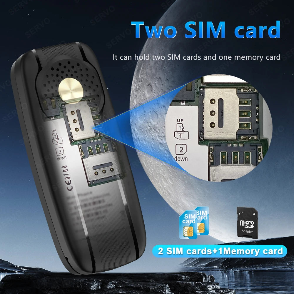 Mini Mobile Phone Dual SIM – Magic Voice, Auto Call Recorder, Bluetooth Dial, Blacklist, 2G Small Cellphone