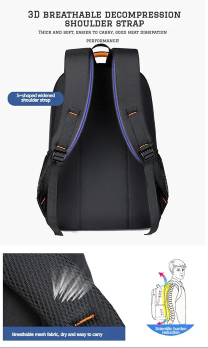 Men’s Oxford Business Backpack – Waterproof Laptop Bag, Leisure Travel & High School Student Bag