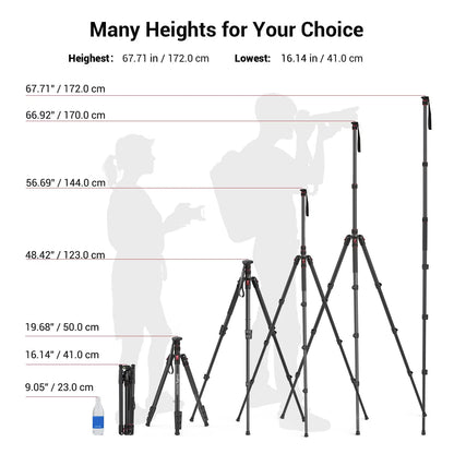 SmallRig T-10 Aluminum Tripod 3983 | Compact Lightweight Foldable Tripod for Camera & Smartphone | 15KG Load Capacity
