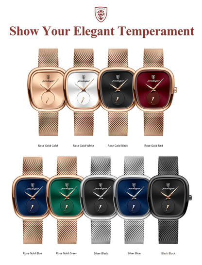 Luxury Women’s Watch – Elegant Waterproof Mesh Stainless Steel Quartz Watch for Ladies