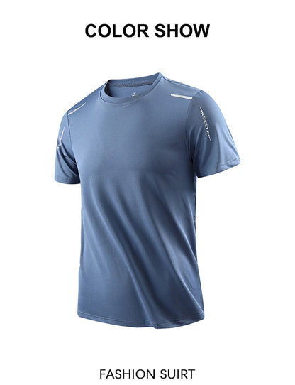 CHRLCK Men’s Quick-Dry Running T-Shirt – Breathable Outdoor Sports Short Sleeve Tee for Summer