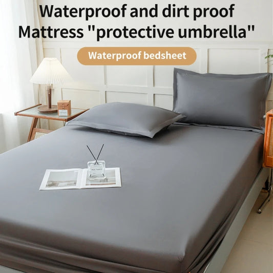 Waterproof Fitted Bed Sheet | 360° Elastic Band Mattress Protector | Single, Double, Queen & King