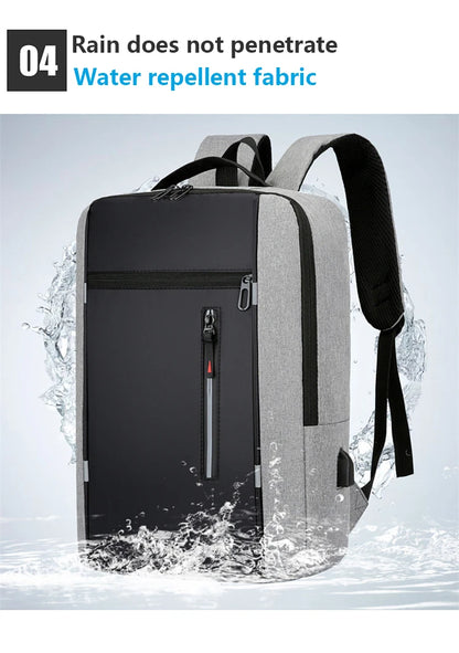 Waterproof Business Backpack for Men – USB Charging 15.6” Laptop Bag, Large Capacity School & Travel Backpack