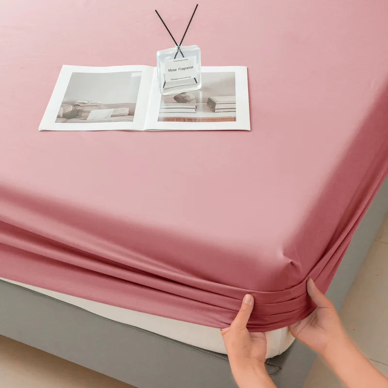 Waterproof Fitted Bed Sheet | 360° Elastic Band Mattress Protector | Single, Double, Queen & King