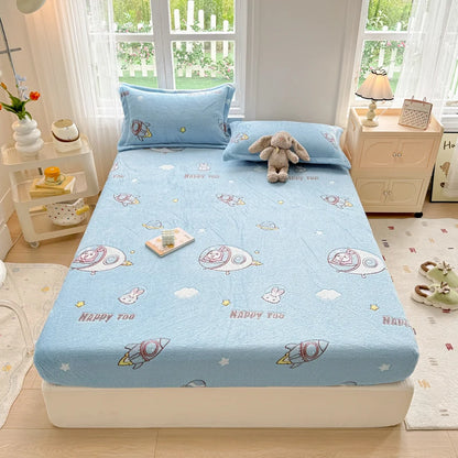 Warm Winter Bedsheet | Skin-Friendly Fitted Sheet | Mattress Protector for Adults & Kids | No Pillowcase