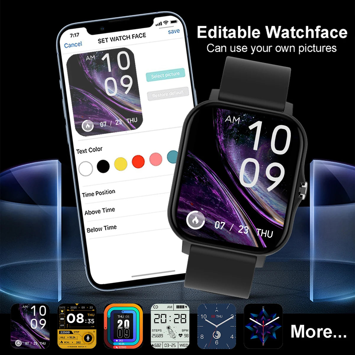 Waterproof Smart Watch – Bluetooth Call, Message Alerts & Fitness Tracker for Android & iPhone