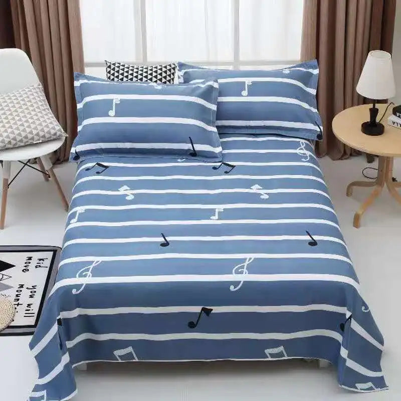 Winter Simple Style Student Hostel Sheet – Easy-Clean Printed Bedding for Dorms & Hostels