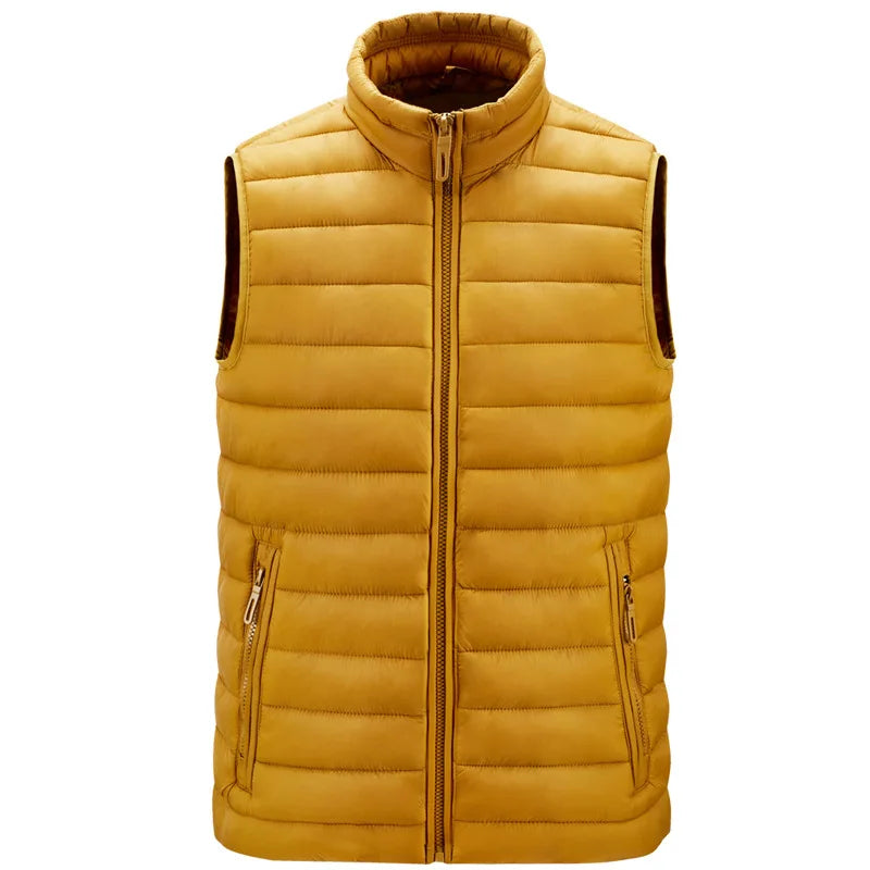 Men’s Ultra-Light Down Waistcoat – Oversized Waterproof Slim Fit Sleeveless Vest with White Duck Down
