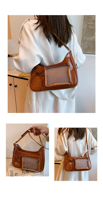 Women’s Korean Transparent Ita Shoulder Bag – Japanese Preppy Designer School Crossbody Purse