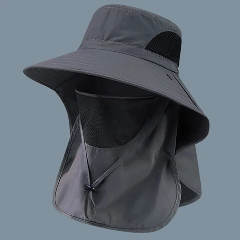 Summer UV Protection Sun Hat – Outdoor Fishing, Hiking & Camping Bucket Cap with Neck Flap for Men & Women