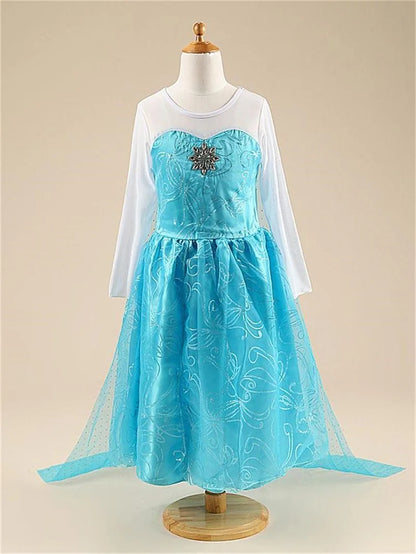 Girls Elsa Princess Dress – Frozen Snow Queen Costume for Kids 2025 Carnival & Party