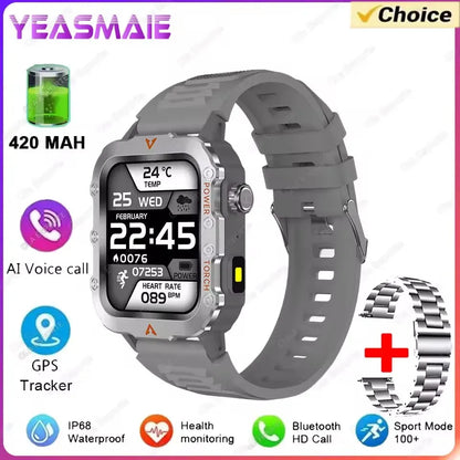 Men’s Military Outdoor GPS Sports Smart Watch – Heart Rate, Sleep Monitor & Waterproof Fitness Watch for iOS & Android