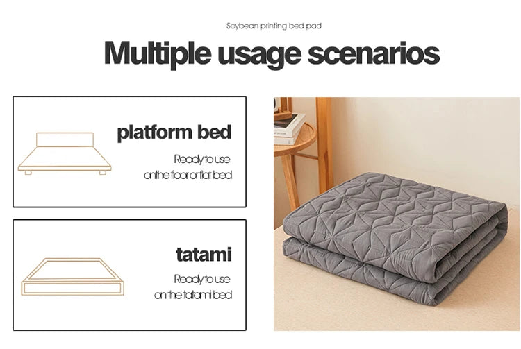 Waterproof Mattress Topper | Quilted Protector Pad | Elastic Band Fitted Bedspread | Winter Mattress Cover for Single & Double Beds (140/160 cm)