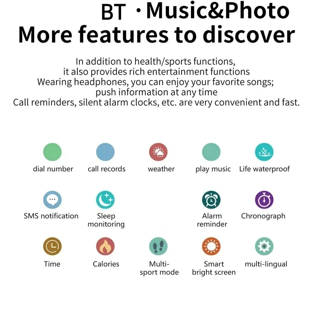 Smartwatch with Bluetooth Call, Health Tracking & 1.73" Display – For Android & iOS