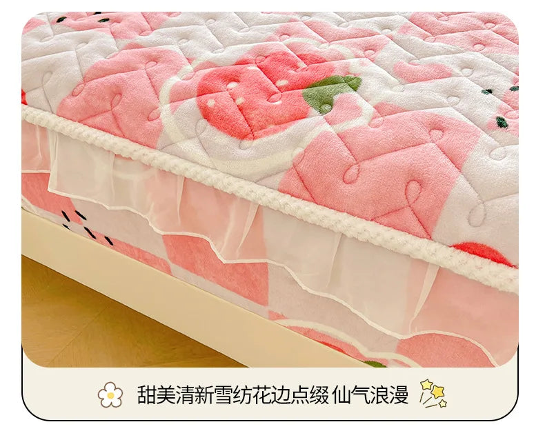 Fitted Sheet Winter Thickened Padded Three-Piece Set – Non-Slip Mattress Protective Cover