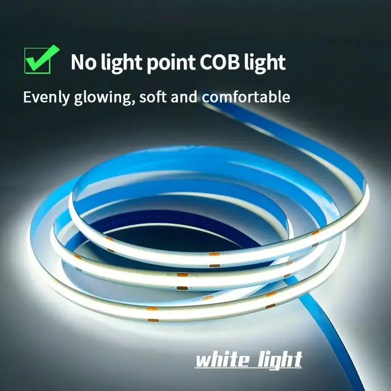 LED COB Light Strip with Touch Dimmer – USB Flexible Indoor Lighting for Room & Decor