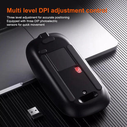 Portable Wireless Mouse Bluetooth 2.4GHz Dual Mode | Silent Ergonomic Mouse for Laptop, PC & MacBook