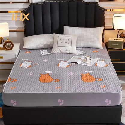 Waterproof Thicken Mattress Pad Protector | Skin-Friendly Durable Fitted Sheet Bed Cover | Latex Mat Cover 150x200 / 160x200 / 180x200