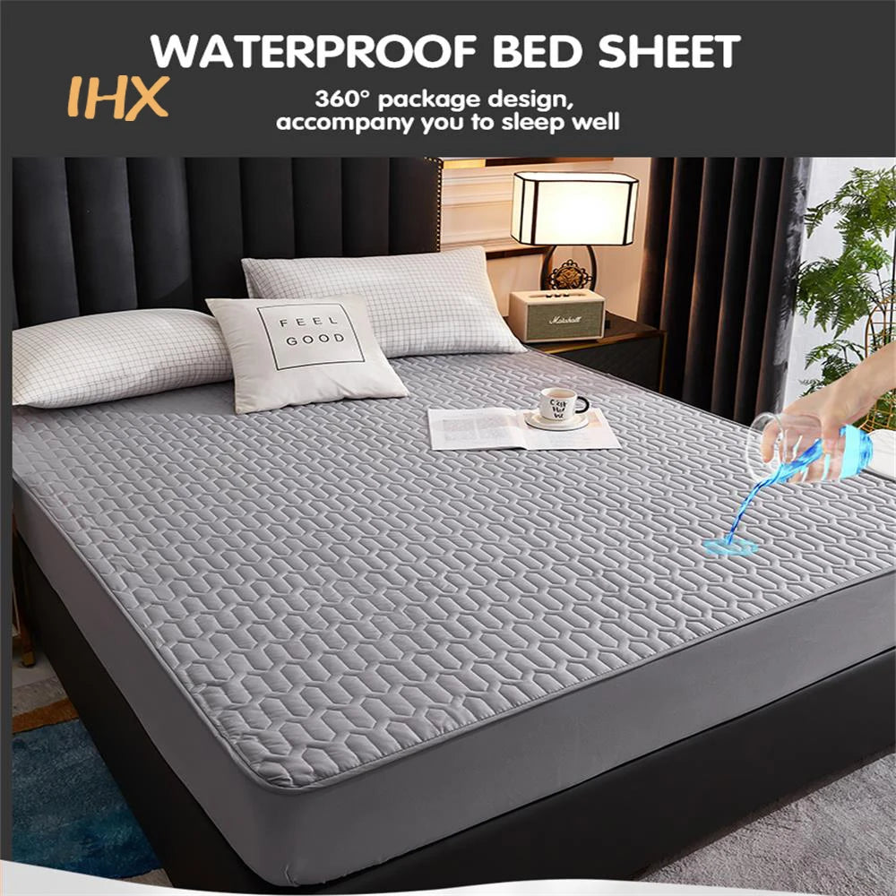 Waterproof Thicken Mattress Pad Protector | Skin-Friendly Durable Fitted Sheet Bed Cover | Latex Mat Cover 150x200 / 160x200 / 180x200