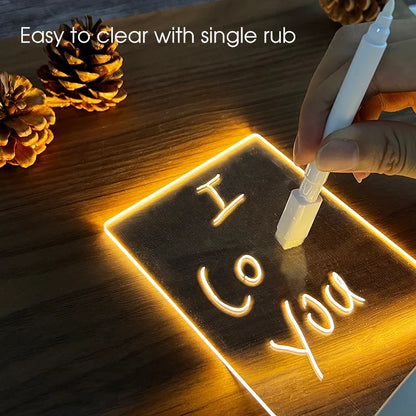 Personalized LED Message Board – Erasable Acrylic Night Light for Kids & Gifts