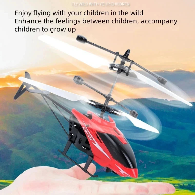 Mini Rechargeable RC Drone for Kids – Fall-Resistant Safe Remote Control Helicopter Toy (No Remote Battery)