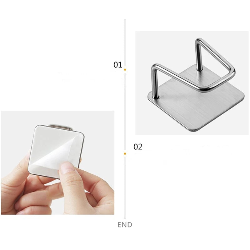 Stainless Steel Sink Sponge Rack – Wall-Mounted Draining Holder for Kitchen