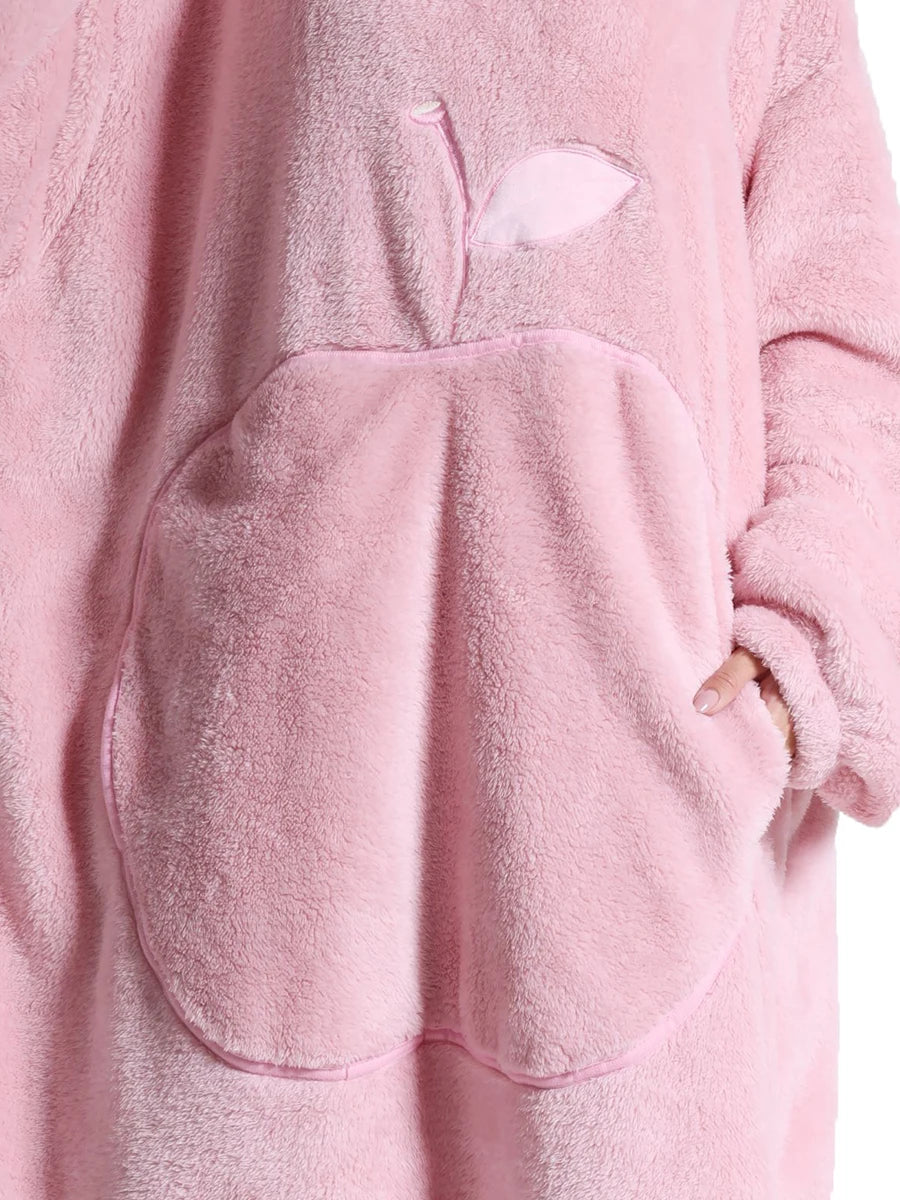 Women’s Oversized Wearable Blanket Hoodie – Winter Warm Thick Pajama with Sleeves