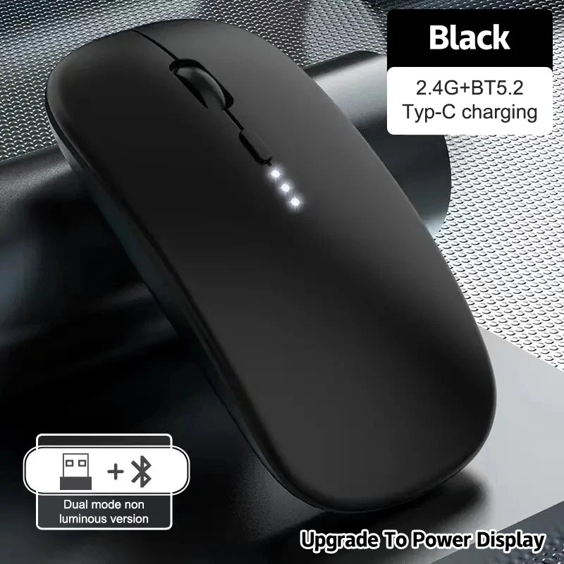 Portable Wireless Mouse Bluetooth 2.4GHz Dual Mode | Silent Ergonomic Mouse for Laptop, PC & MacBook