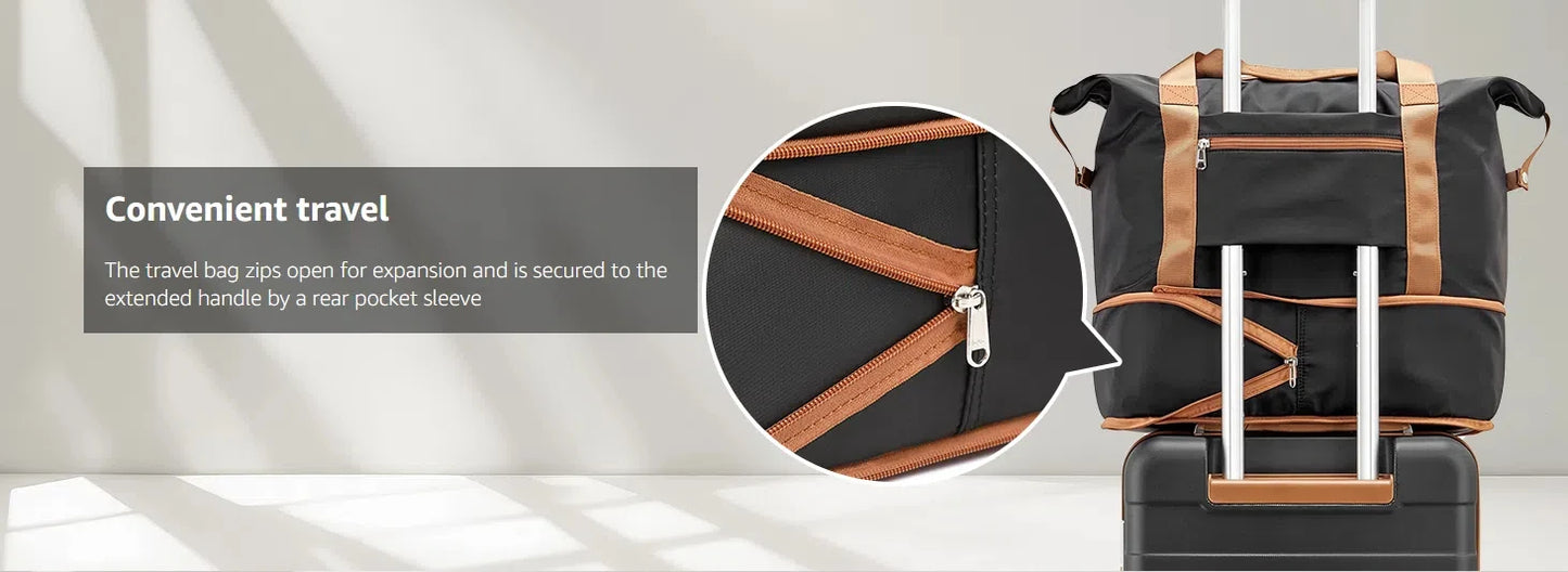 imiomo Travel Luggage Set – Hard Shell Lightweight Carry-On Suitcase with Travel Bag, TSA Lock & Silent Spinner Wheels