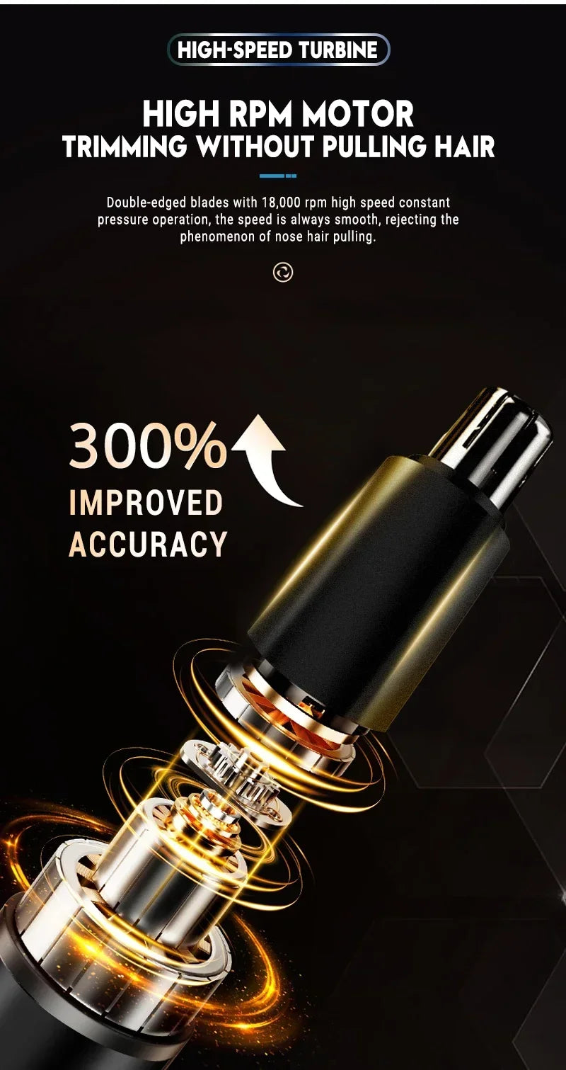 Electric Ear & Nose Hair Trimmer – Portable Painless Groomer for Men