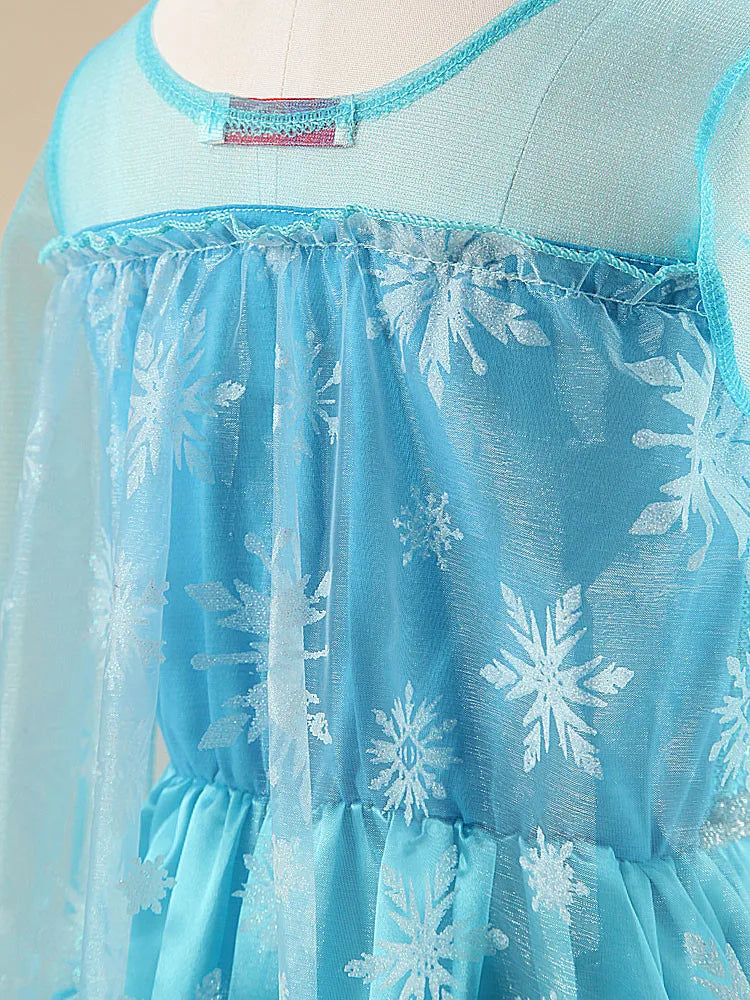 Girls Elsa Princess Dress – Frozen Snow Queen Costume for Kids 2025 Carnival & Party