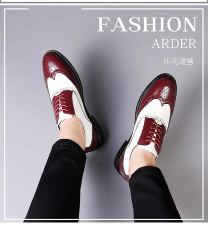 Italian Men’s Oxford Dress Shoes – Elegant Classic Brogue Formal Shoes for Business & Fashion (Zapatos Formales De Hombre)