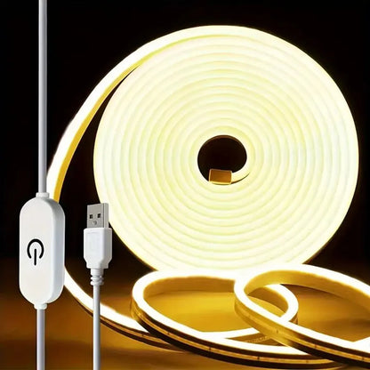 USB LED Neon Strip Light – 5V Dimmable Touch Sensor Flexible Waterproof Silicone Light for Home & Outdoor Decor
