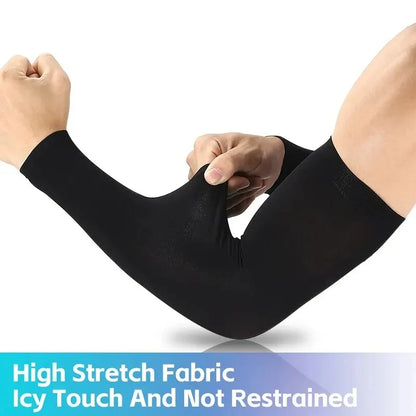 Ice Silk Sports Arm Sleeves – UV Protection Cooling Sleeves for Cycling, Running, Gym & Outdoor Travel