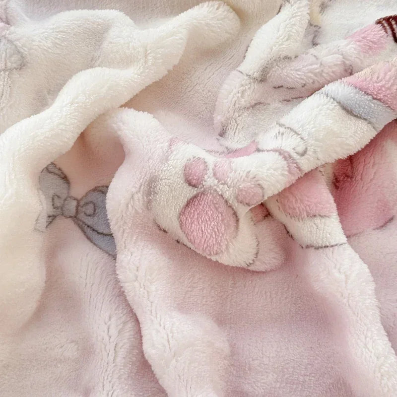 Fluffy Plush Cartoon Fleece Bed Sheet | Double Bed | Winter Warm