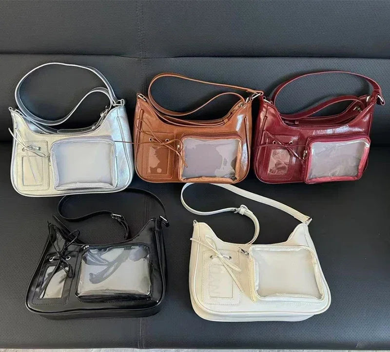 Women’s Korean Transparent Ita Shoulder Bag – Japanese Preppy Designer School Crossbody Purse