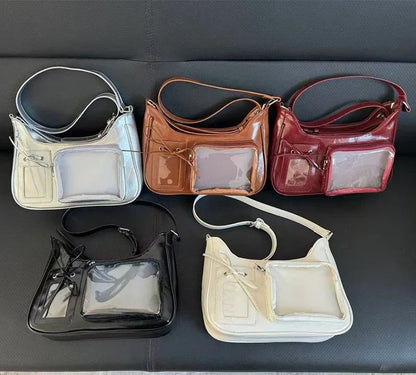 Women’s Korean Transparent Ita Shoulder Bag – Japanese Preppy Designer School Crossbody Purse