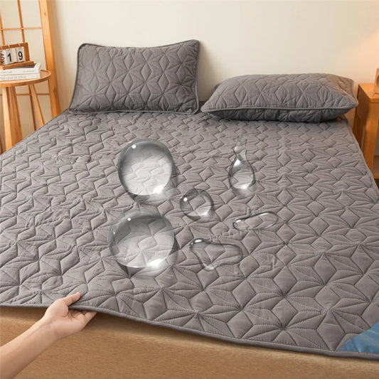 Waterproof Mattress Topper | Quilted Protector Pad | Elastic Band Fitted Bedspread | Winter Mattress Cover for Single & Double Beds (140/160 cm)