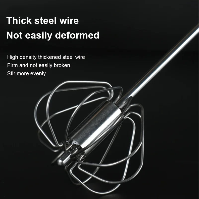Stainless Steel Egg Beater – Semi-Automatic Hand Mixer for Baking & Cooking