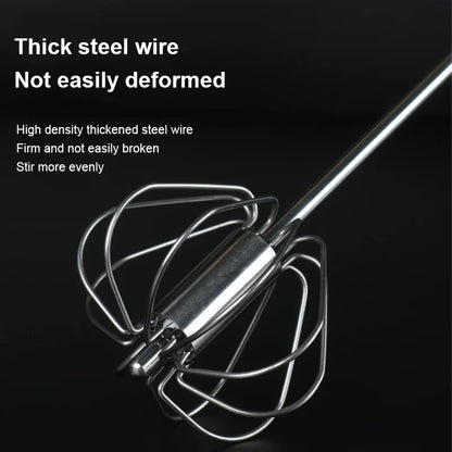 Stainless Steel Egg Beater – Semi-Automatic Hand Mixer for Baking & Cooking