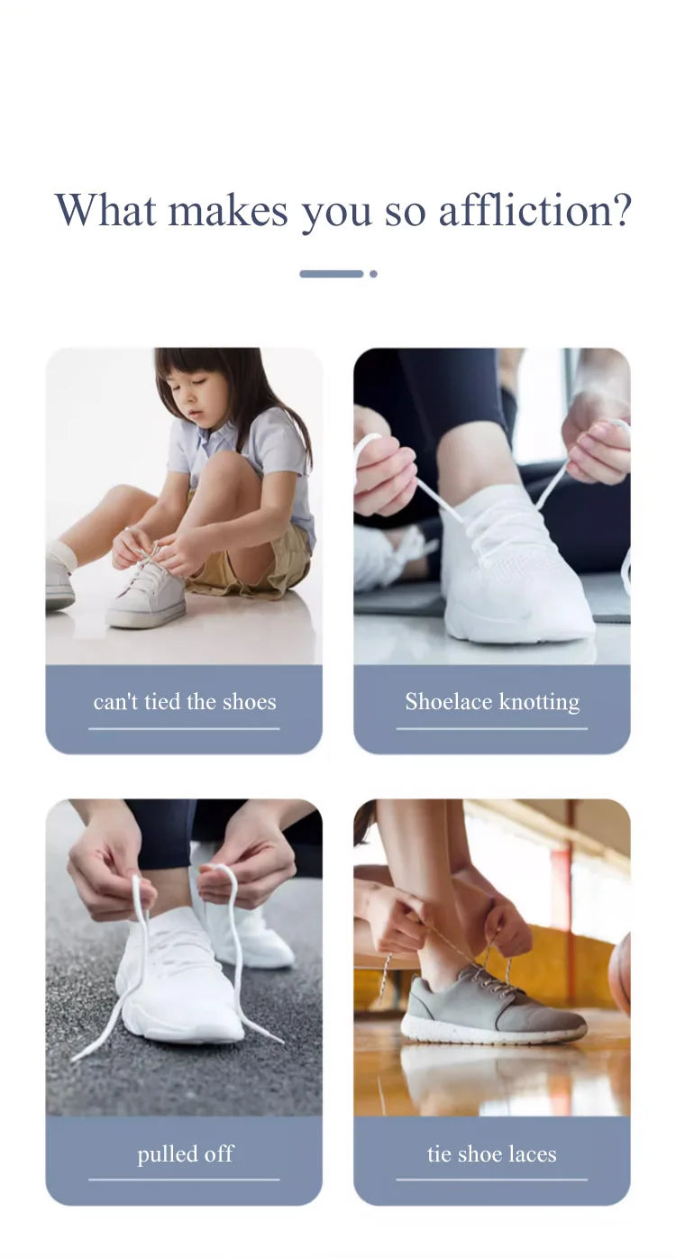 8mm No-Tie Elastic Shoe Laces – Press Lock Flat Shoelaces for Kids & Adults