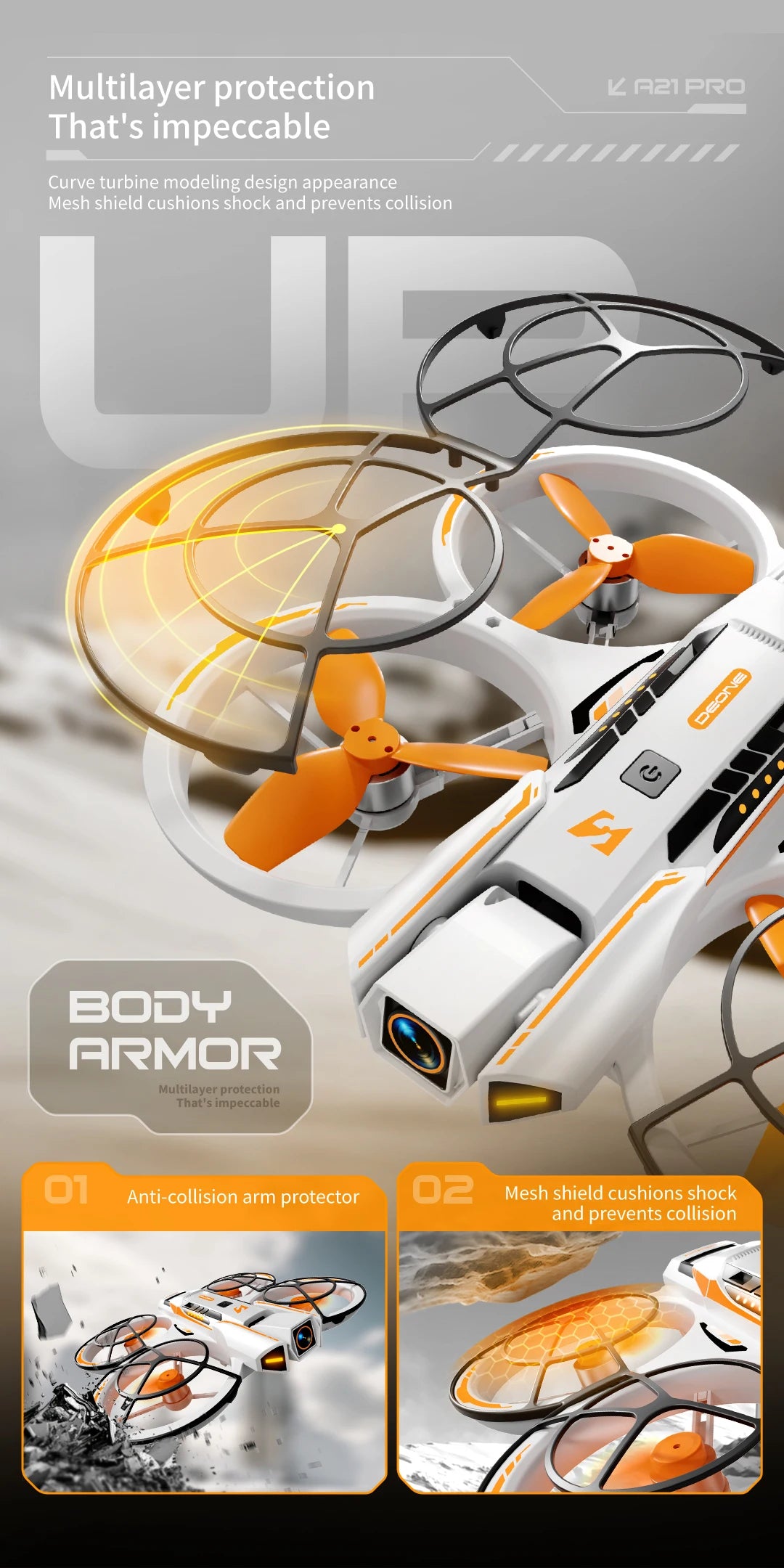Xiaomi A21 Pro Mini Drone – 4K/8K HD Camera Quadcopter with Screen, Brushless Motor & Obstacle Avoidance