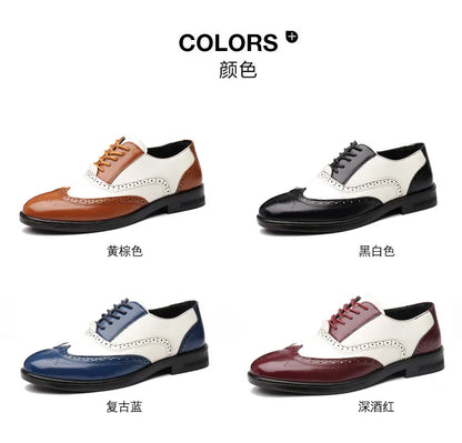 Italian Men’s Oxford Dress Shoes – Elegant Classic Brogue Formal Shoes for Business & Fashion (Zapatos Formales De Hombre)